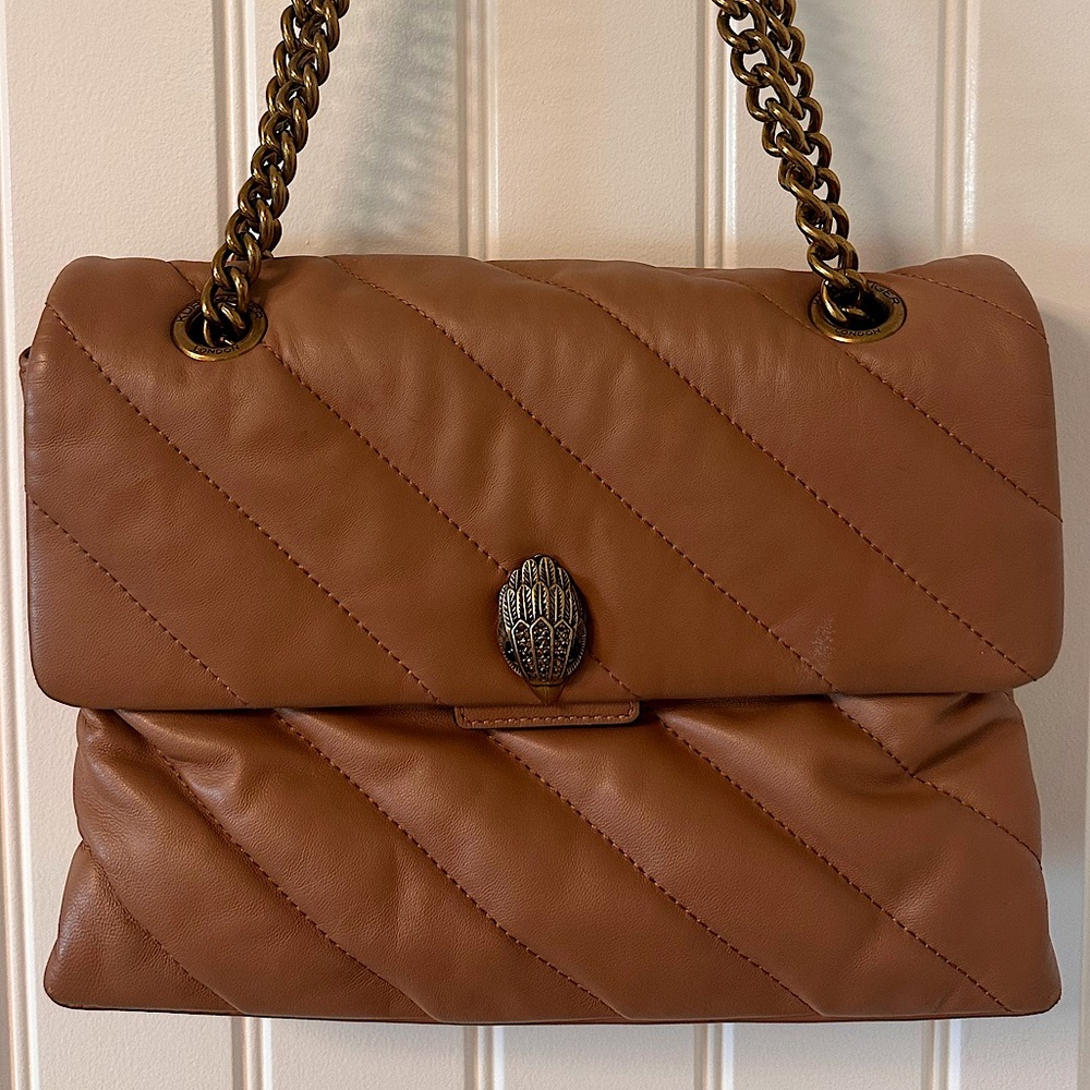 ❌SOLD❌Tan Quilted Kurt Gieger Shoulder Bag - Bird